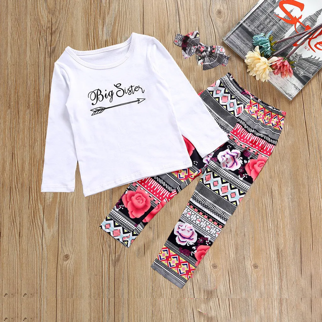 Детская футболка с длинным рукавом и буквенным принтом для маленьких девочек +