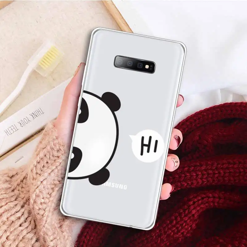 

Panda Cat Dinosaur Phone Case Transparent for samsung A 21s 50 51 71 S 8 9 20 20fe note 10 20 ultra plus