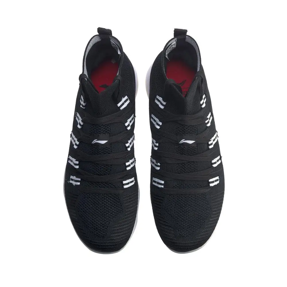 Мужская Спортивная обувь Li Ning дышащие кроссовки из моно-пряжи с высоким вырезом