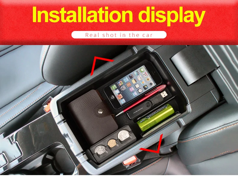 Car Armrest Box Central Storage Tray Container Box Holder Cover For Mitsubishi Eclipse Cross Automatic Transmission