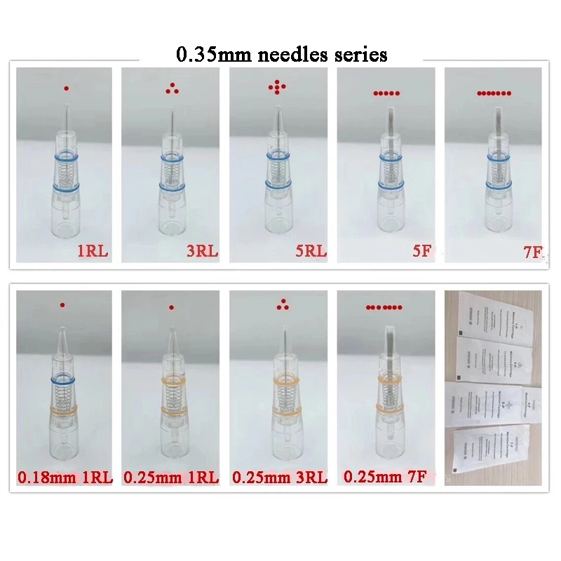 20pcs 0.18mm 1P Смарт-часы тату машина переносной Перманентный макияж тату Ручка инструмент пистолет бровей губ подводка для глаз микро 0,18 мм 1RL иглы - Цвет: 20pcs 0.18mm 1P