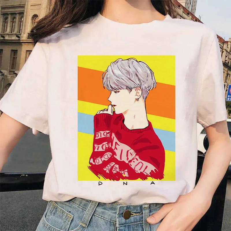 Красивая футболка для мальчиков JIN SUGA J HOPE JIMIN V JUNGKOOK женская в Корейском стиле