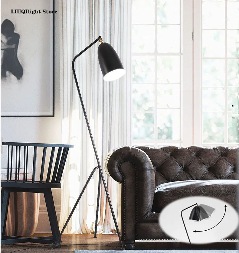 

Nordic modern American iron paint E27 LED adjustable floor lamp 110V 220V floor lamp living room bedside study hotel lighting