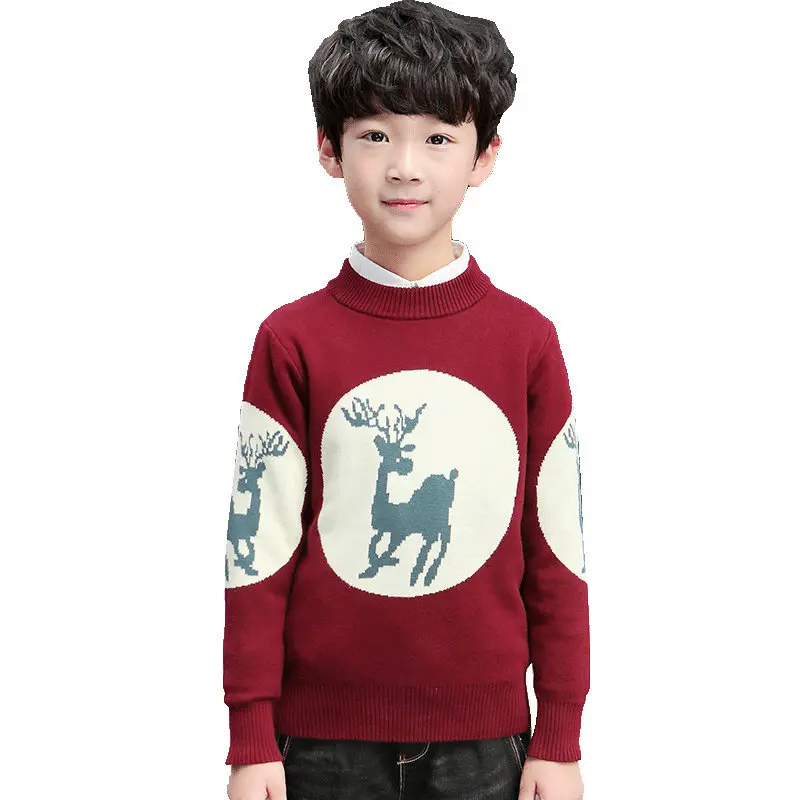 Детский свитер зима 2020 новый теплый с круглым вырезом для мальчиков детская