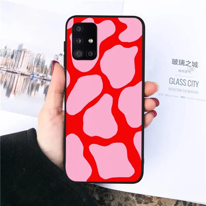 

New White Black Cow Symbol Pattern Print Phone Case For Samsung galaxy S 7 8 9 10 20 edge A 6 10 20 30 50 51 70 note 10 plus