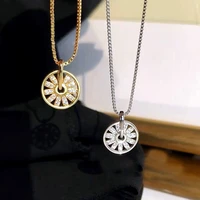 yizizai transfer plate necklace female rotating round collarbone gold pendant necklaces for women office good luck jewelry gifts