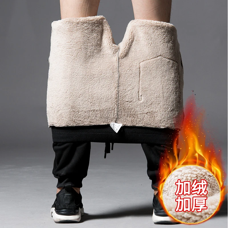 8XL мужские брюки зимние теплые утолщенные с хлопковой подкладкой для активного