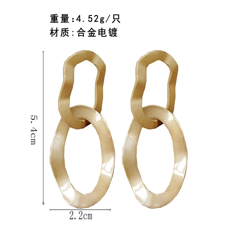 Модные серьги joker с металлической текстурой простые геометрической формы новые