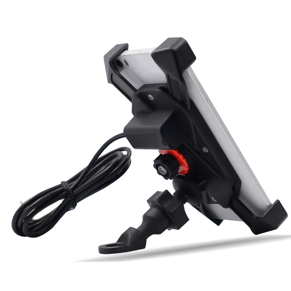 

Motorcycle Phone Holder With 5V/2A USB Power Charger for 3.5-6" Motorbike Handlebar Equipment Phone Holder Moto Accessories