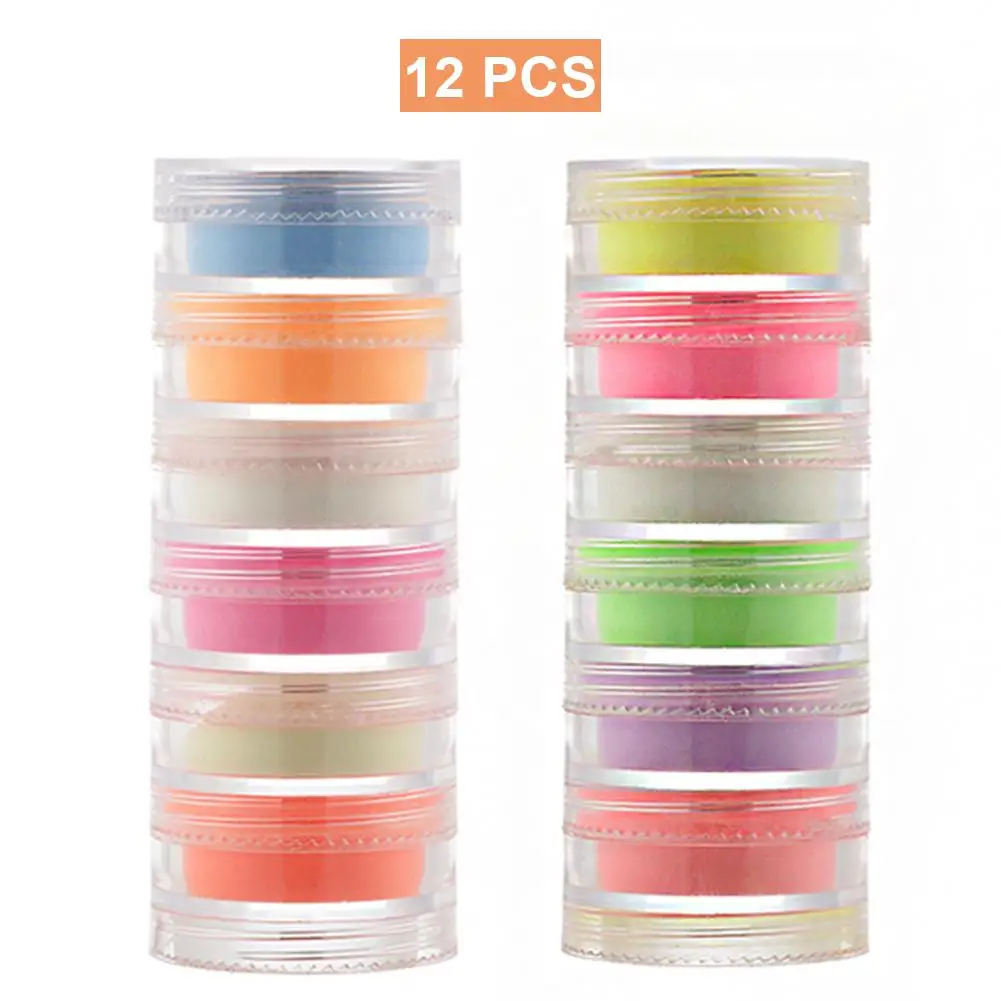 12 цветов окрашенные ногти светящийся порошок сделай сам неон фосфор блестящий