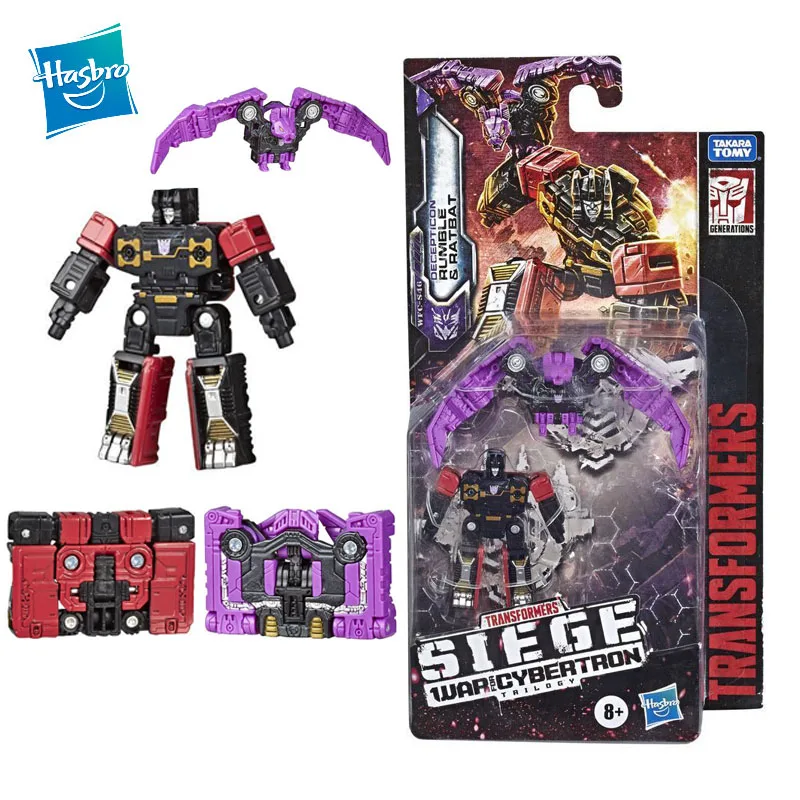 

Hasbro Transformers Cybertron Microwarriors Investigation Team Rumble Soundwave Christmas Gift for Child's Birthday Toys