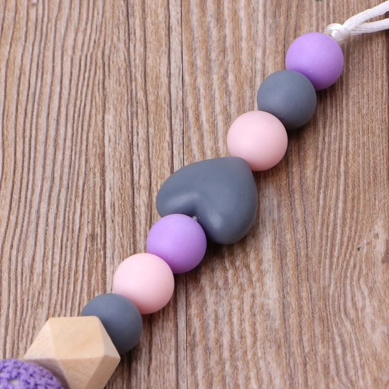 

Cute Purple Baby Teething Dummy Pacifier Clip Infant Soother Nipple Strap Chain
