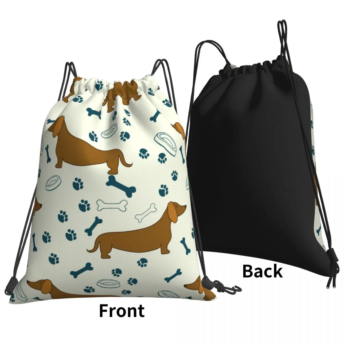 Спортивная сумка для спортзала с мультяшным изображением собаки Dachshunds шнурок
