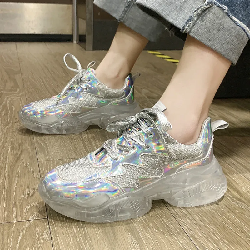 Модные прозрачные дышащие вулканизированные туфли из ПВХ со шнуровкой женская