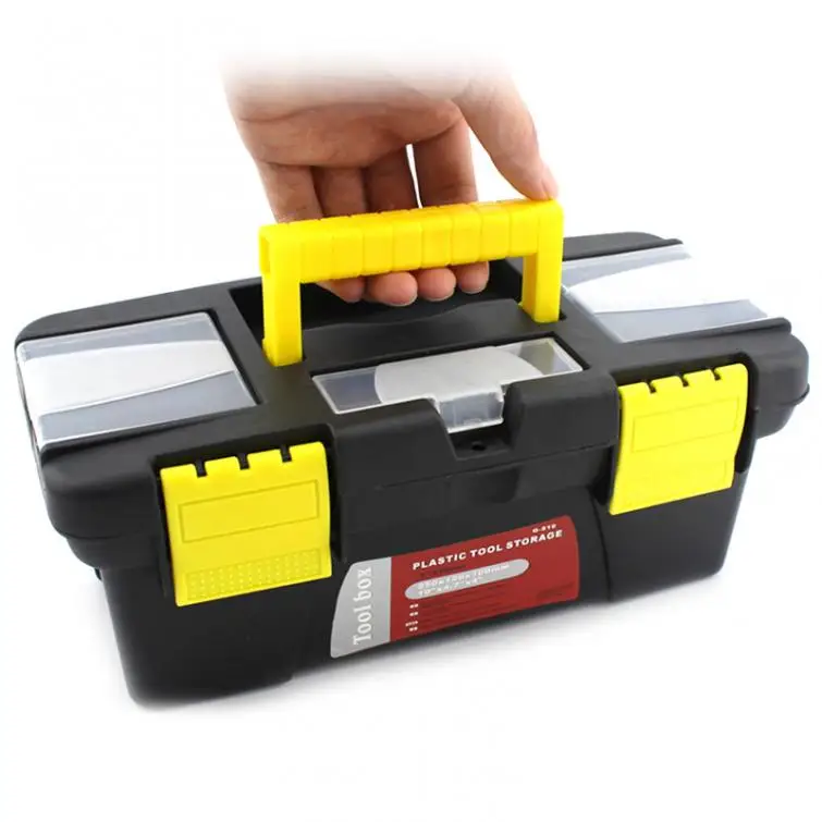 

Small Portable Plastic Hardware Tool box with Storage Box and Black for Home /Outdoor Finishing Debris