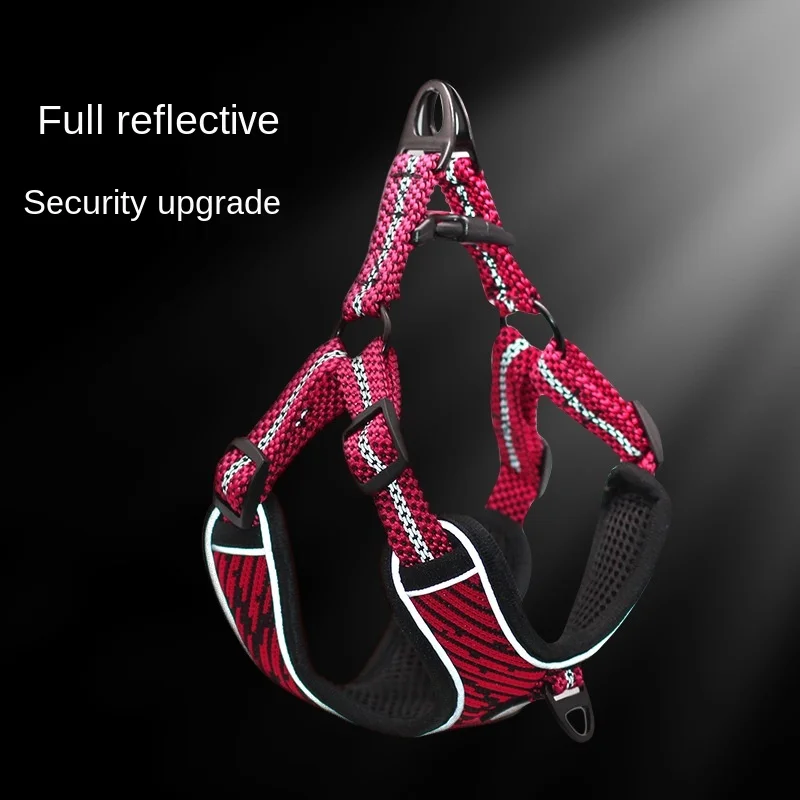

2021 New Reflective Pet Supplies Dog Breast Collar Explosion-Proof Adjustable Vest Dog Rope Leash