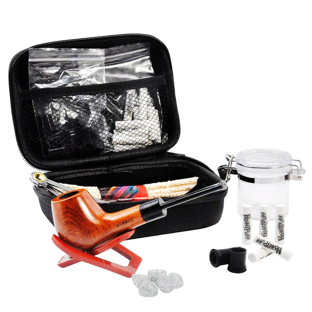 Набор мешков для табака HORNET деревянная трубка + инструменты чистки курительных