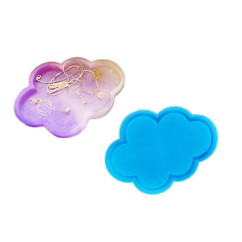 

Cloud Shape Tray Epoxy Resin Mold Fruit Snack Serving Plate Silicone Mould DIY Crafts Jewelry Holder Home Decorations
