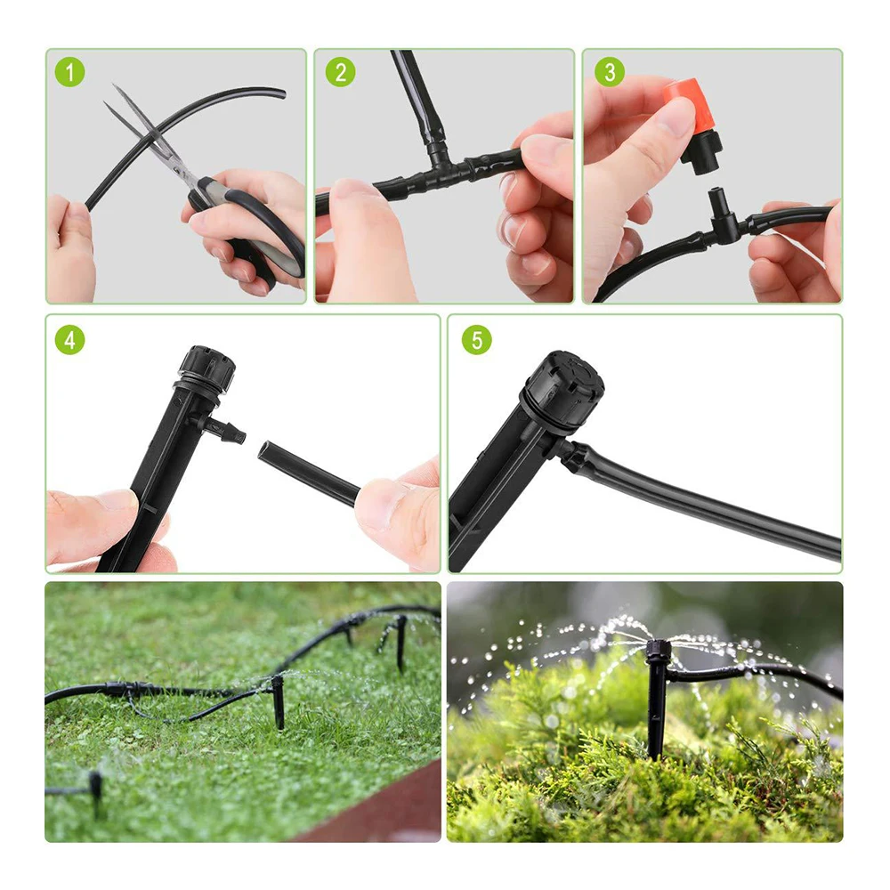 

50pcs Adjustable Micro Drip Irrigation System With Spike Bottom Watering Sprinklers Emitter Dripper DIY Garden Watering Kit