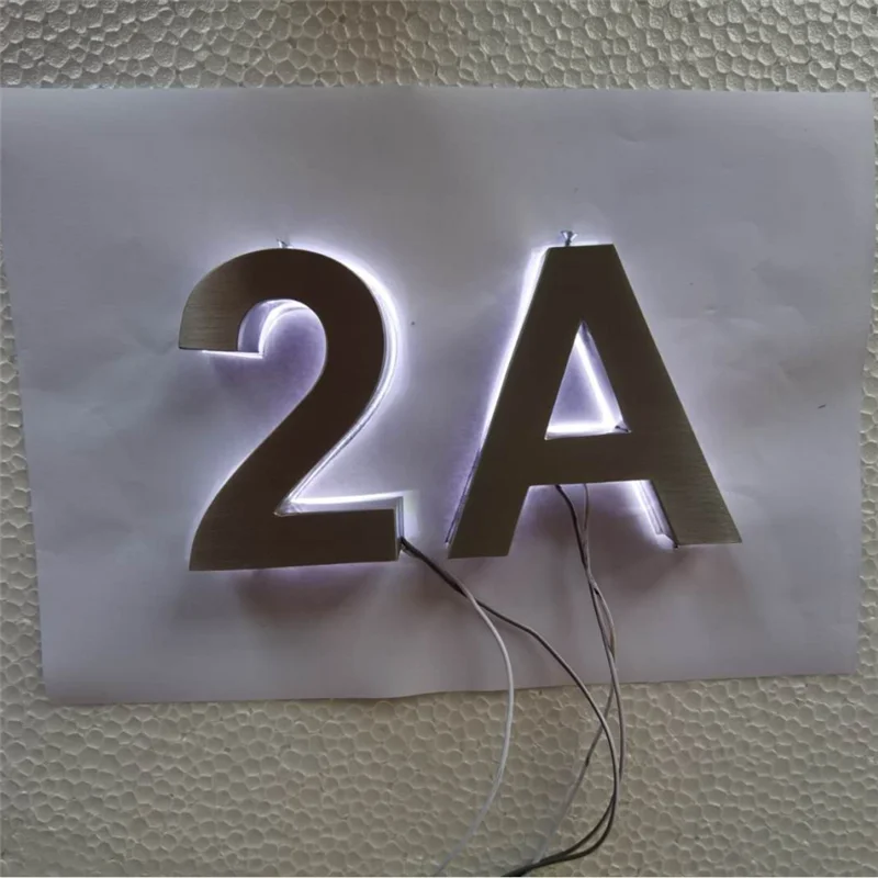 Сделанные на заказ наружные светодиодсветодиодный номера из нержавеющей стали с подсветкой, светодиодные цифры для дома от AliExpress WW