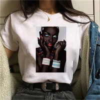melanin black girl print female tshirt casual o neck t shirt harajuku women summer hip hop 2022 cartoon t shirt tee top dropship