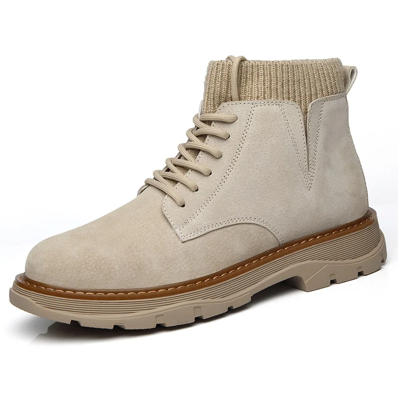

Yomior New Autumn Winter Fashion Men Casual Shoes Vintage Tooling Ankle Boots Platform Boots Designer Desert Boots Real Leather