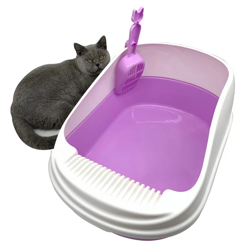 

Pet Cat Litter Basin Thickened Super Large Semi Closed Cat Toilet Removable Cat Litter Basin Leak Proof Cat Excrement Basin