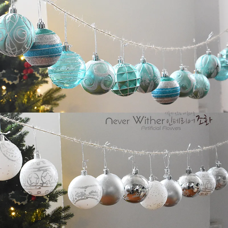 1 barrel 24pcs 6cm Painted ball Christmas decoration Painted christmas ball Room living room Christmas tree decor