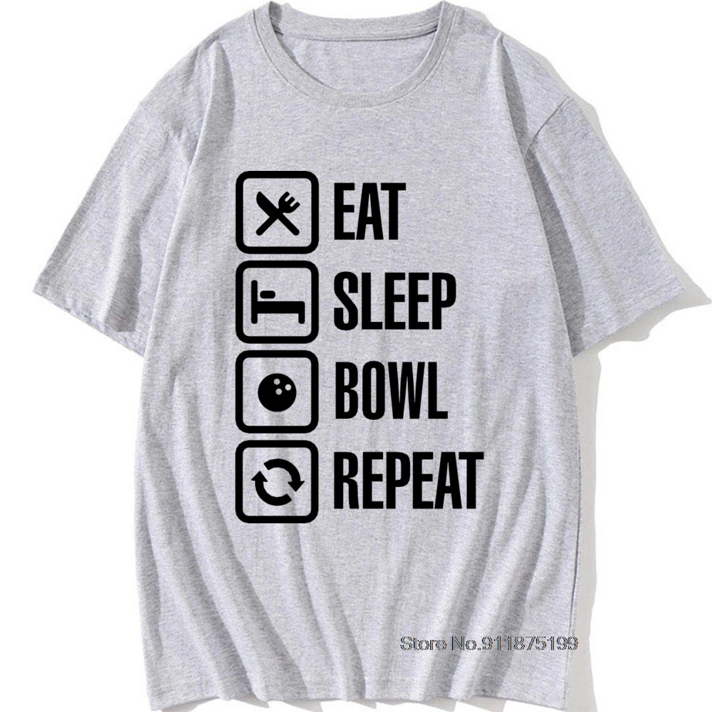 Футболка мужская с надписью Eat Sleep Bowlinger тенниска Redact лучший подарок для взрослых