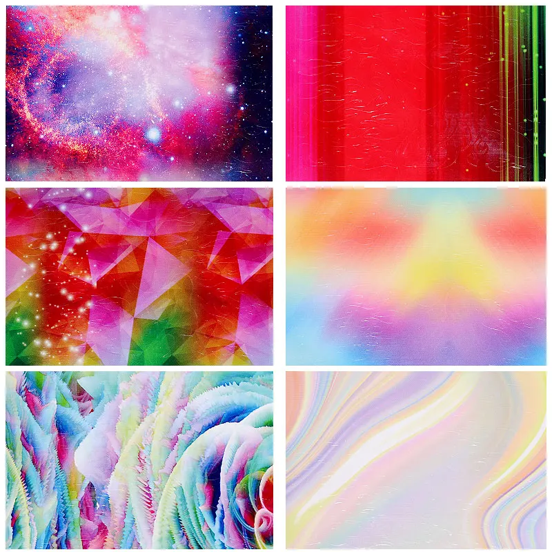 6 шт./компл. наклейки для дизайна ногтей лазерные радужные пламени Стильные с