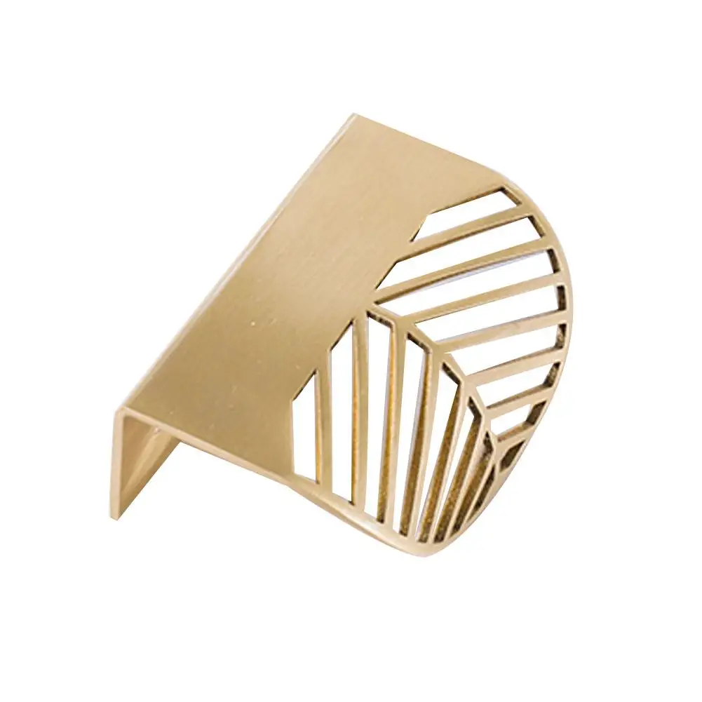 Модная ручка ящика металлическая латунная форма листа мебель для кухни шкаф