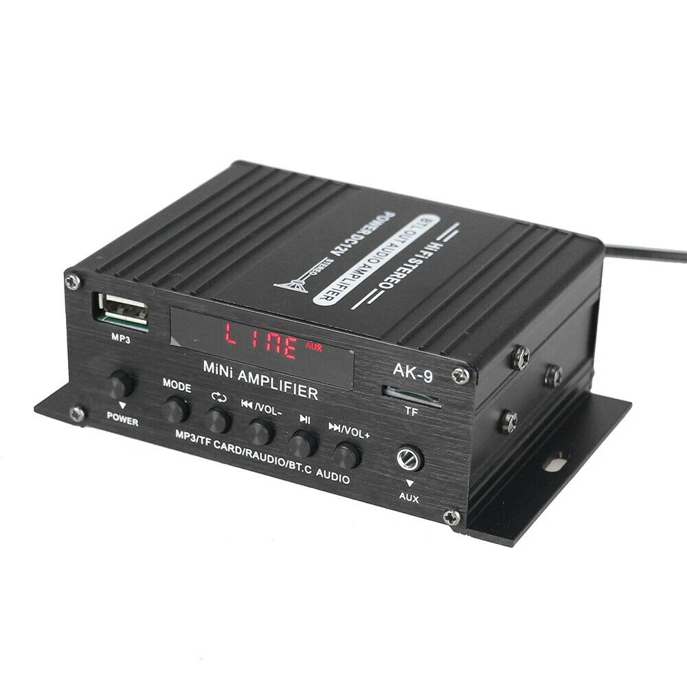 2 канальный цифровой усилитель мощности HiFi Bluetooth USB стерео аудио MP3 FM AMP радио