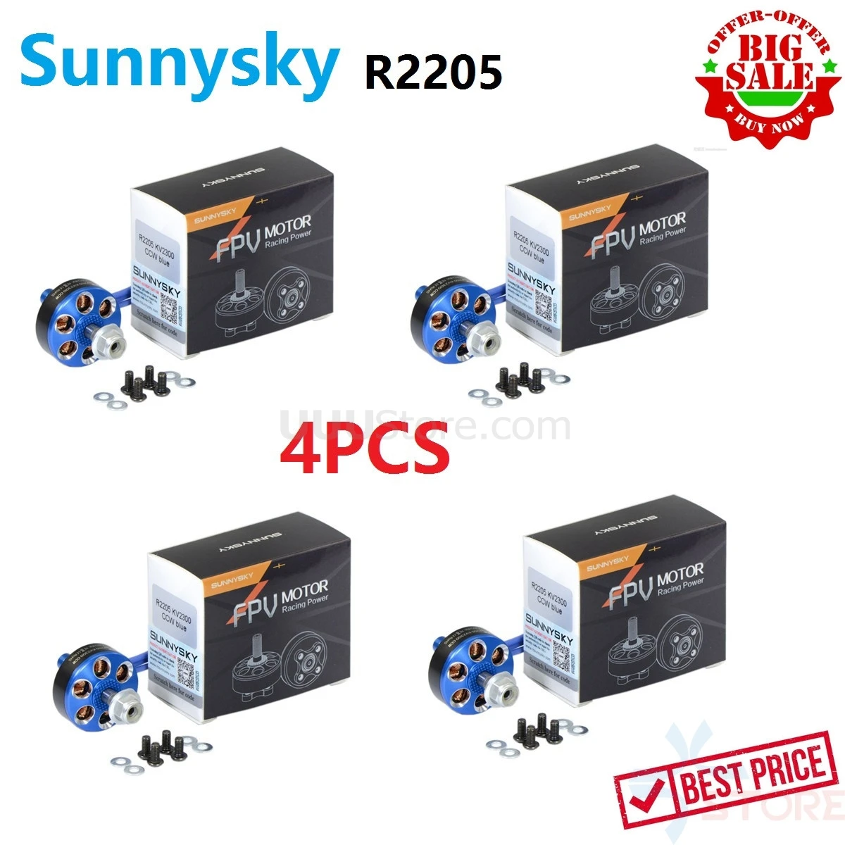 4 шт. Sunnysky R2205 2205 2300KV 2500KV бесщеточный двигатель CW CCW для радиоуправляемого дрона FPV