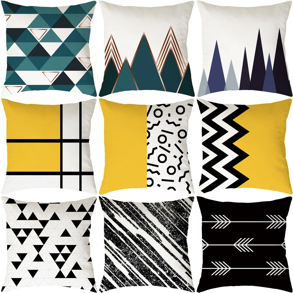 

45*45cm Geometric Abstract Pillowcase Comfortable Fashion Hotel High Quality Living Room Bedroom Decorative Cushions Pillow