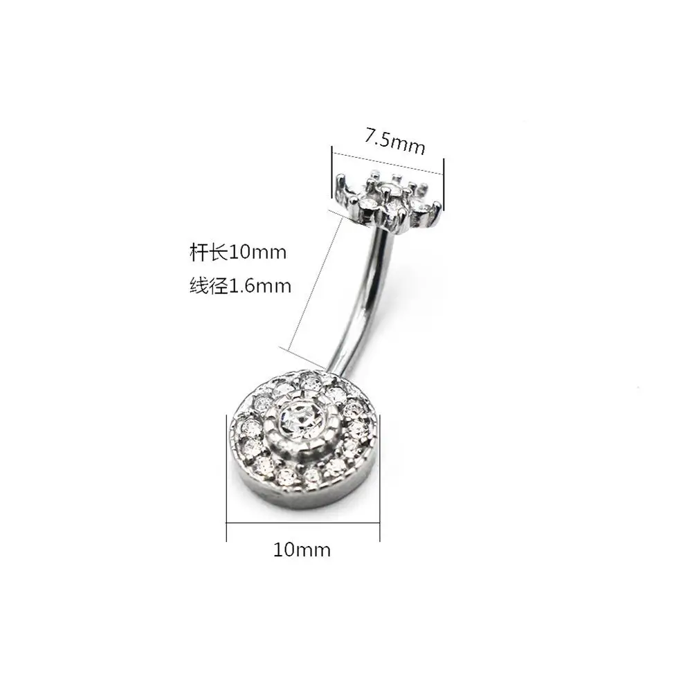 Нержавеющая сталь внутренняя нить пупка живота кольцо цветок дизайн литье Бар |