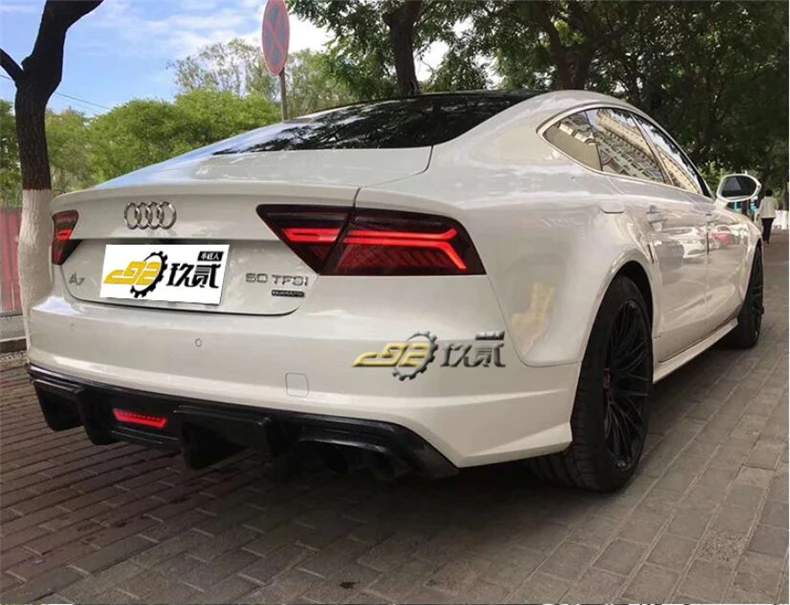 Задний диффузор для Audi A7 S7 2016 2017 2018 2019 из углеродного волокна спойлер губ