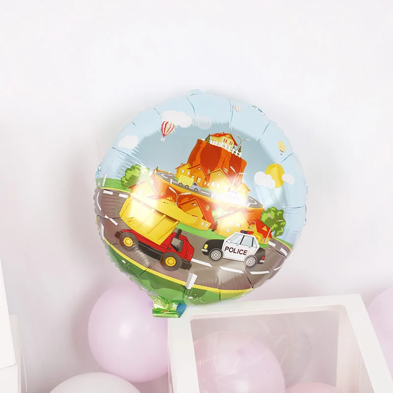 50 шт. Мультяшные автомобильные воздушные шары пожарная машина автомобиль поезд