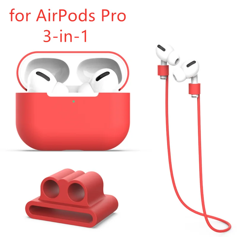3 в 1 Мягкий силиконовый чехол для наушников Apple Airpods Pro Air Pods Airpodspro Bluetooth