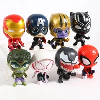 thanos black panther spiderman spider gwen thanos hulk captain america iron man venom mini pvc figures toys 8pcsset