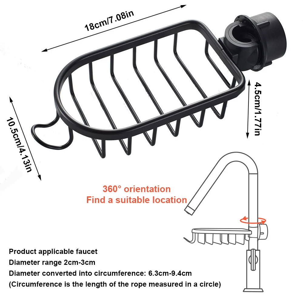 

Stainless Steel Faucet Rack Kitchen Organizer Shelf Sponge Dish Cloth Storage Rack Drain Rack Pool Rag Storage Drain Dry Rack