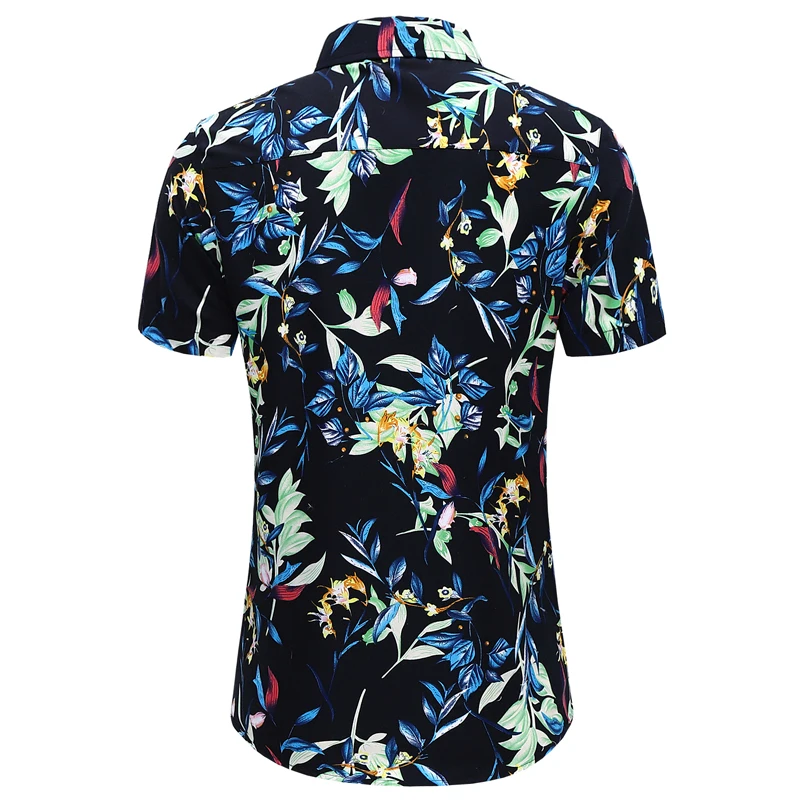 

Loldeal Short Sleeve Shirt Fashion Floral Print Beach Hawaiian Style Lapel