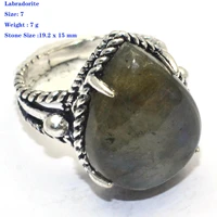 genuine kyanite larimar carnelian moonstone peridot labradorite agate chalcedony garnet ring silver copper size 7 7 25