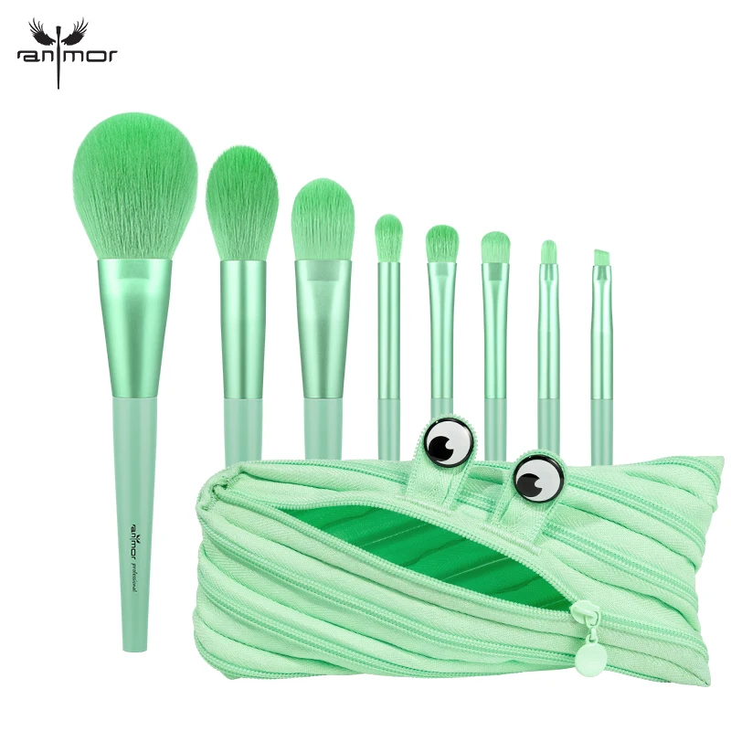 Anmor 8 шт набор кисточек для макияжа с сумкой на молнии Кисть тональной пудры