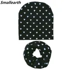 Шапка и шарф для мальчиков и девочек, хлопковый комплект со звездным принтом