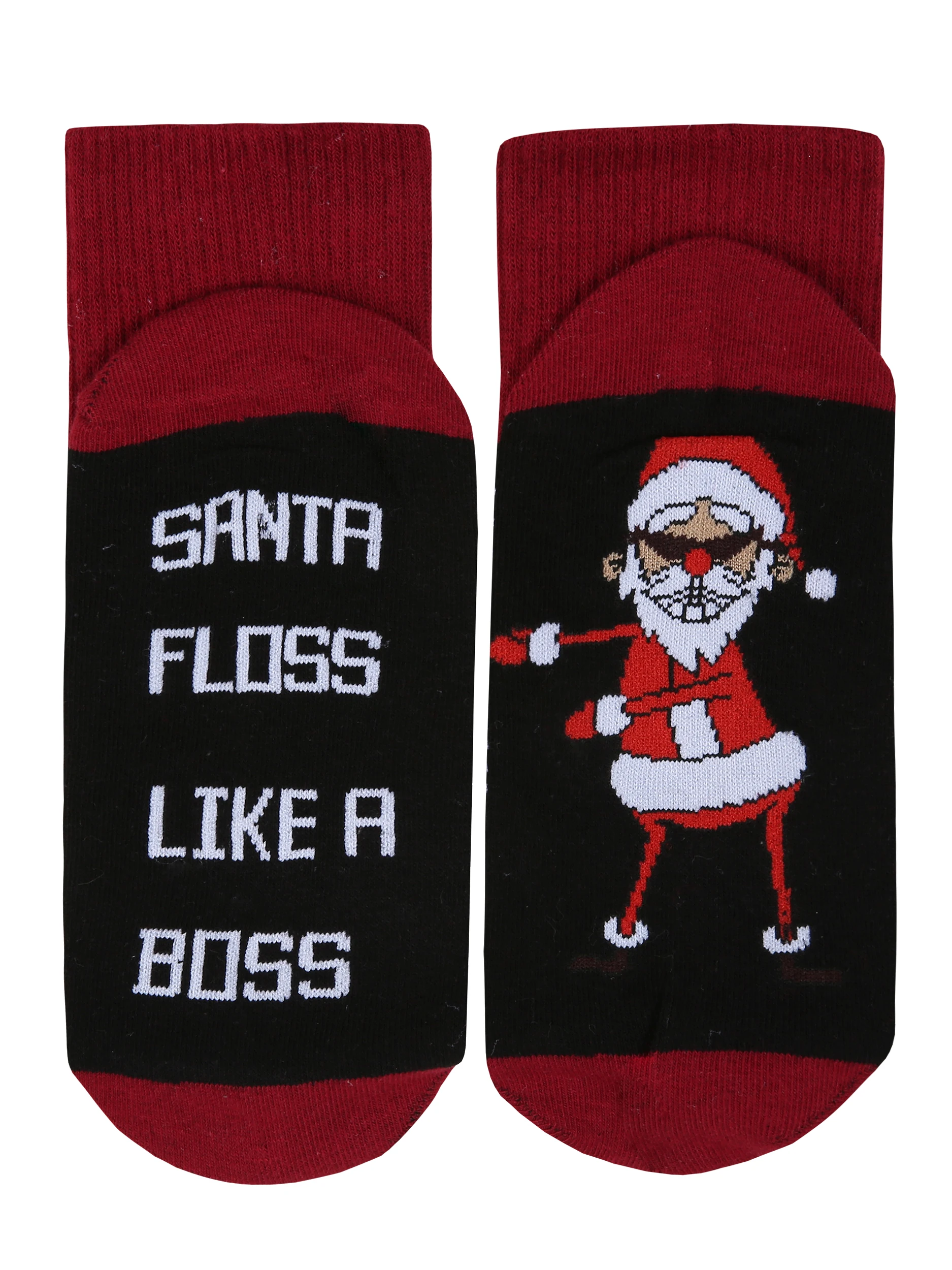 

Christmas Socks Funny Santa Floss Like A Boss Gifts Cozy Cotton Knit Long Socks