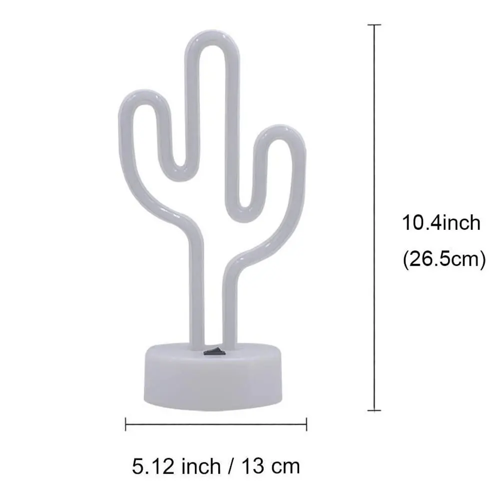 

LED Night Light Cactus Shaped Neon Signs USB Powered Decorative Tabletop Lamp With Base Decorative Cactus Tabletop Lamp