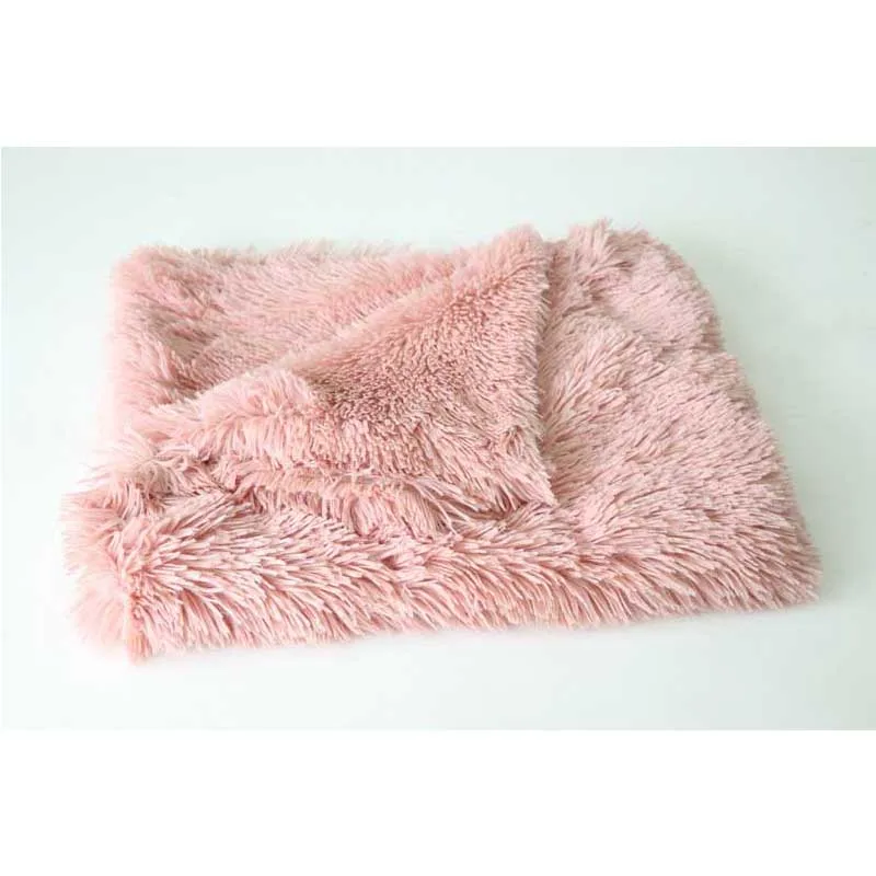 pink Мягкий плюшевый дышащий коврик для кровати для собак и кошек, зимний теплый спальный чехол для домашних животных, товары для собак и кошек - Цвет: pink