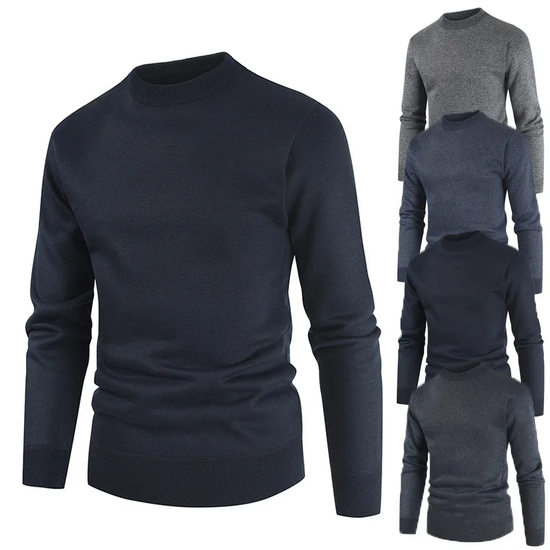 

Men's Knitting Pullover Autumn Winter Thick Warm Soft Elasticity O-neck Long Sleeve Casual Male Sweater