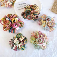 100pcsbag new girls cute colors soft elastic hair bands baby children lovely scrunchies rubber bands kids hair accessorie