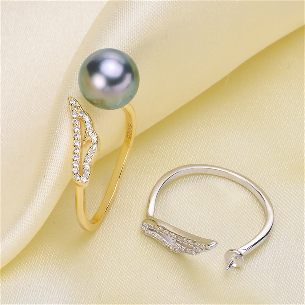

Pearl Ring Settings, Fashionable Ring Findings, Adjustable Size 925 Silver Ring Jewelry DIY making No Pearl Free Shipping